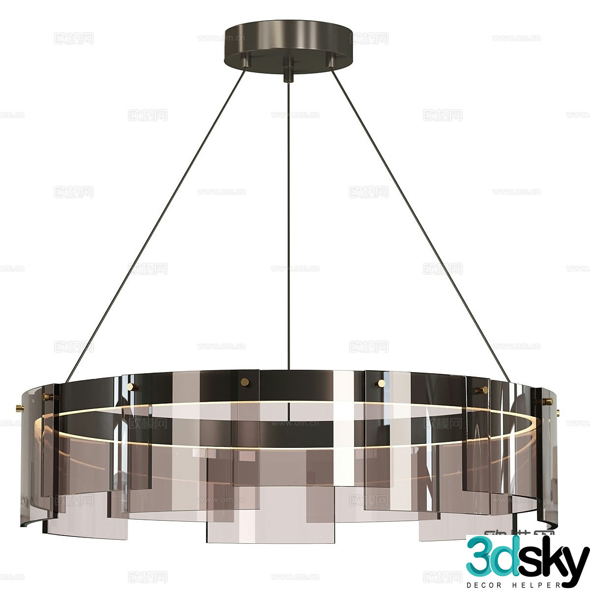 Modern acrylic chandelier 3d model