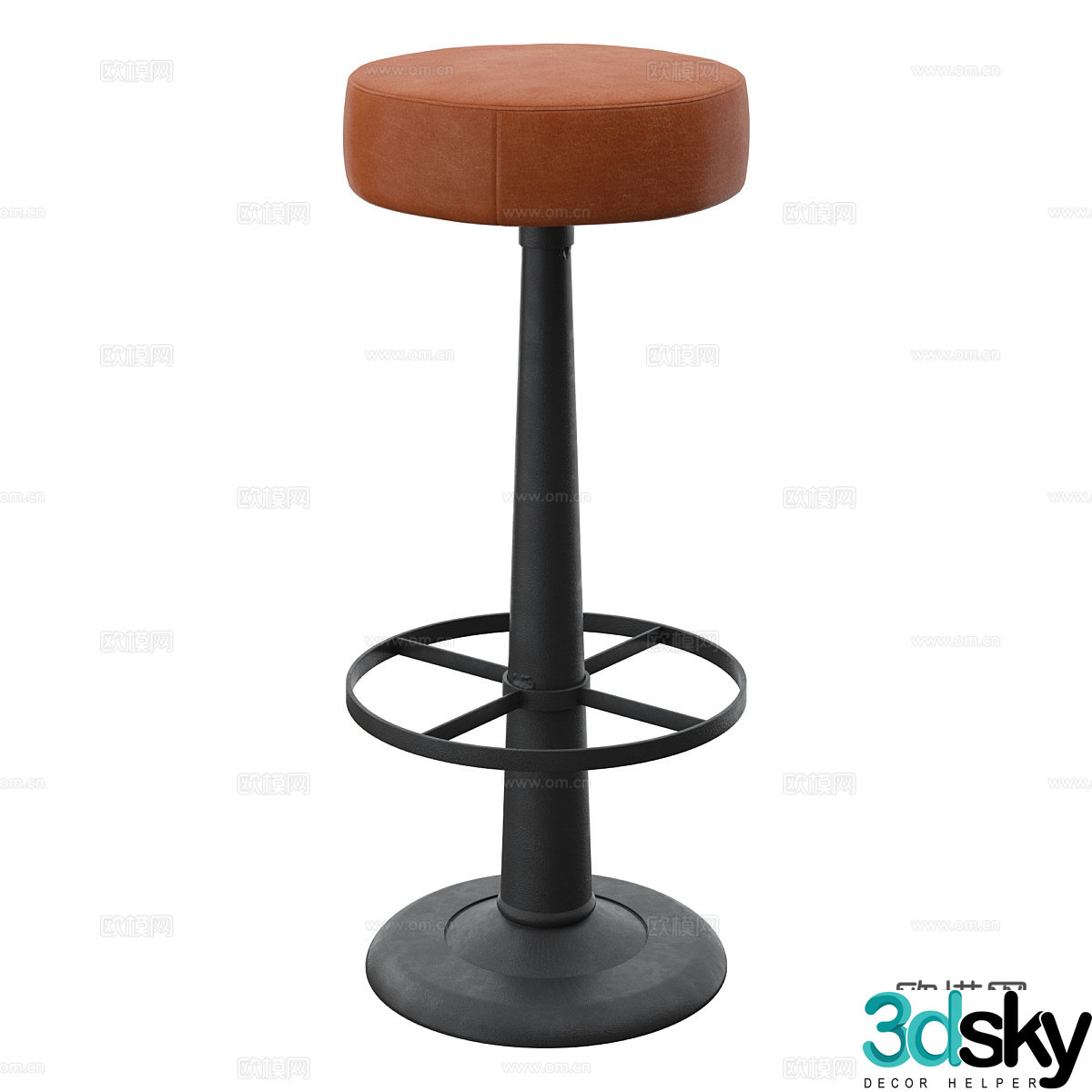 Nordic bar stool bar chair 3d model