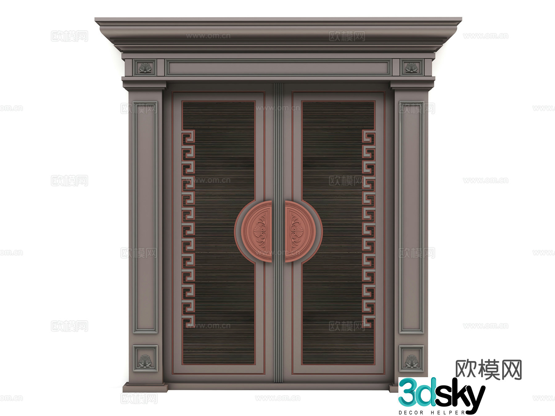 European style villa entrance door courtyard door 3D model