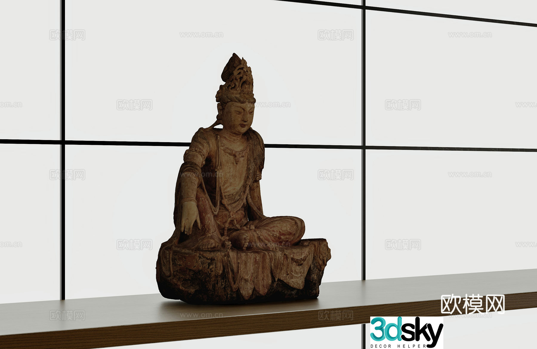 Chinese Buddha statue sculpture ornaments 3D model