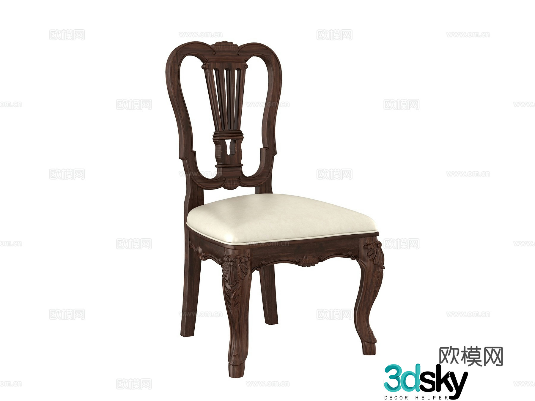 American chair dining chair 3d model