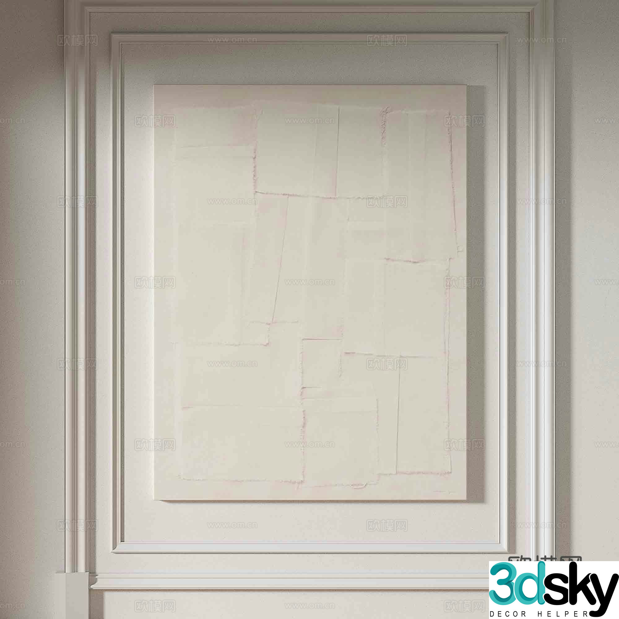 Wabi-sabi texture painting decorative painting 3d model