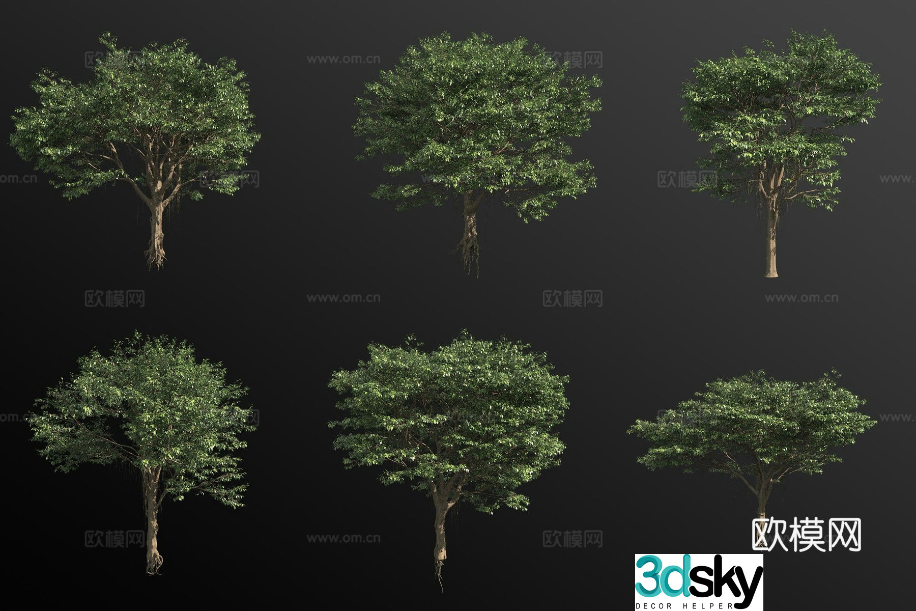 Golden banyan tree 3d model