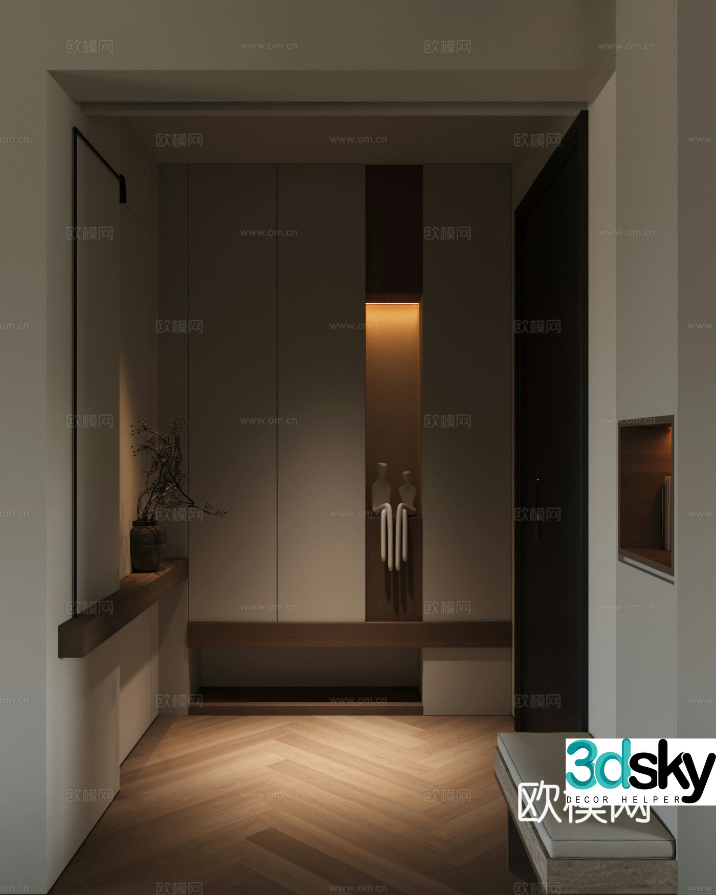 Modern entrance aisle 3D model