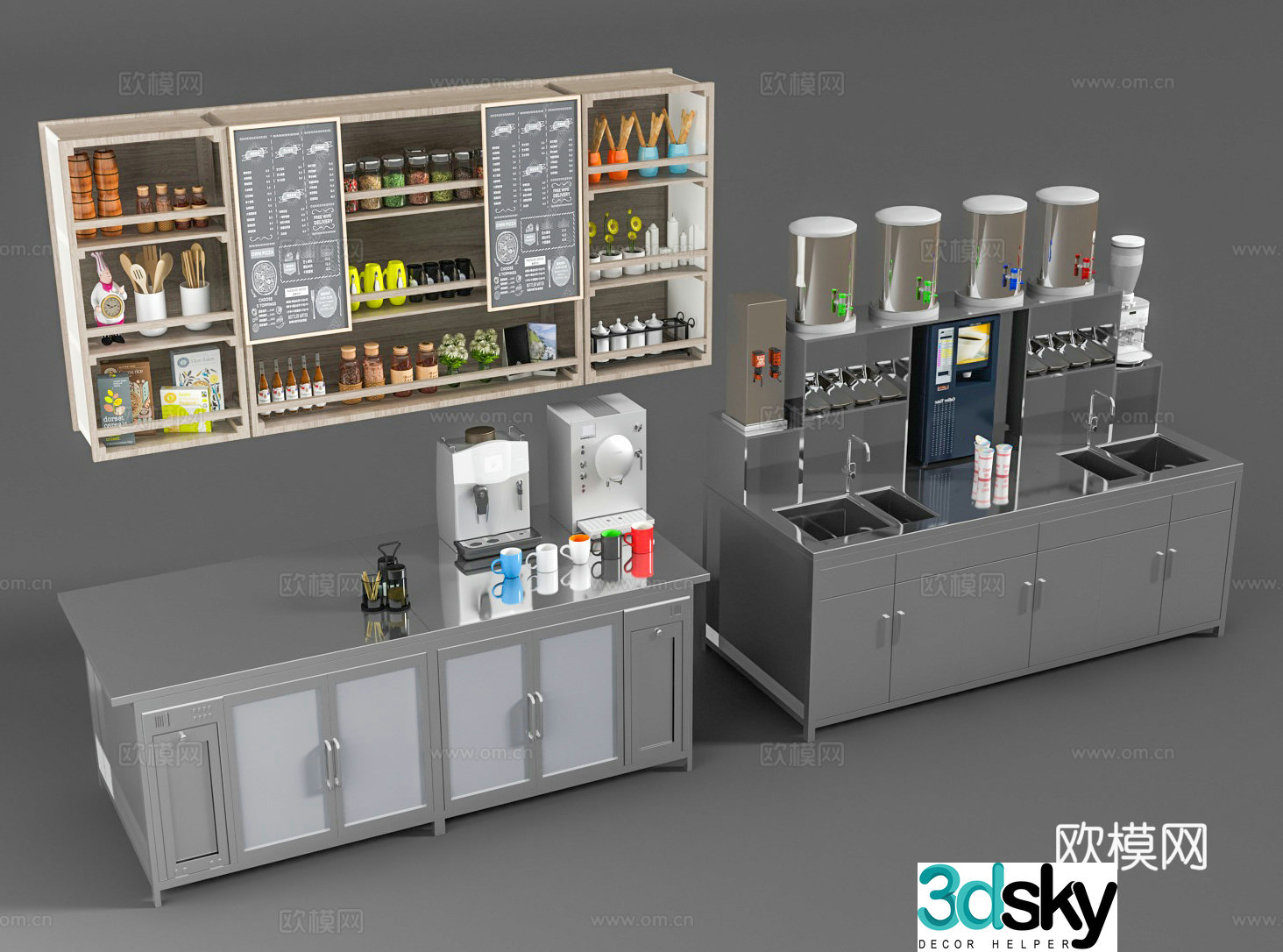 Water bar console bar counter 3d model