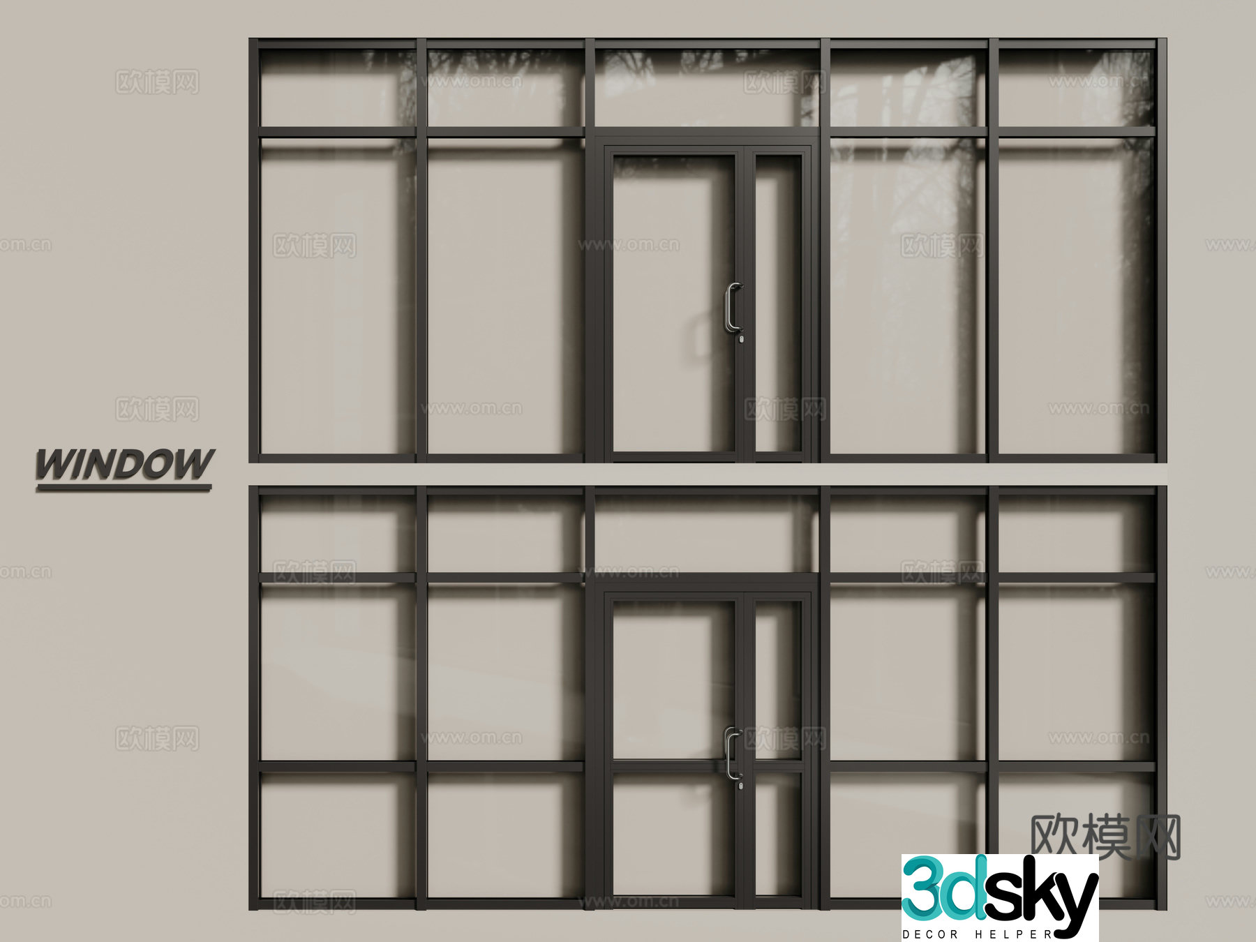 Modern windows casement windows floor-to-ceiling windows sliding windows 3d model