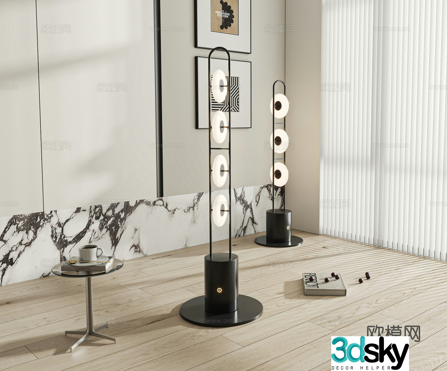 Modern art floor lamp 3d model