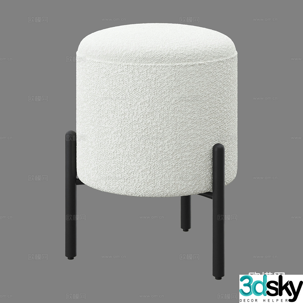 Modern simple low stool sofa stool stool 3d model