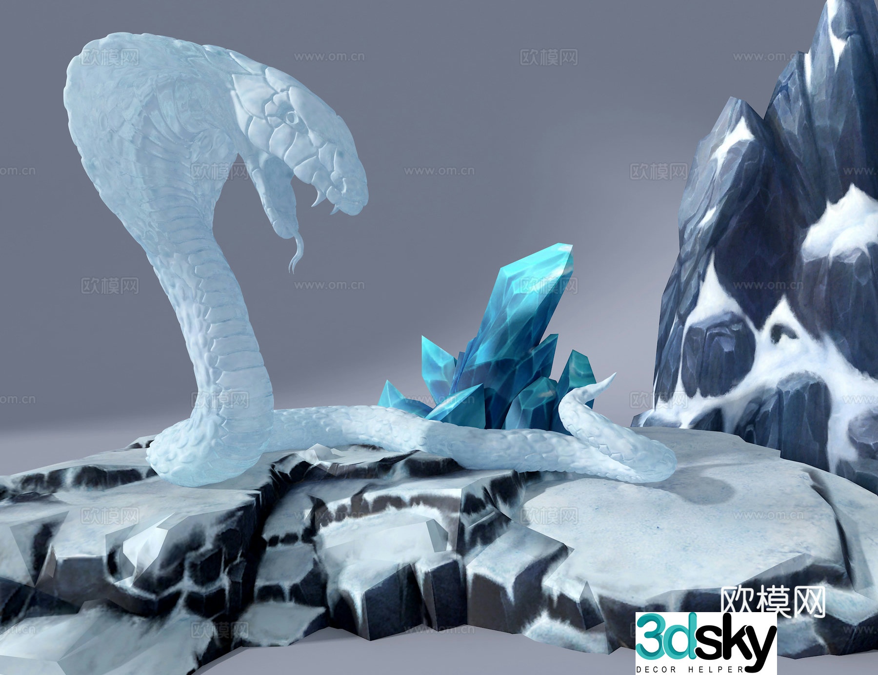 Ice sculpture snake 3d model