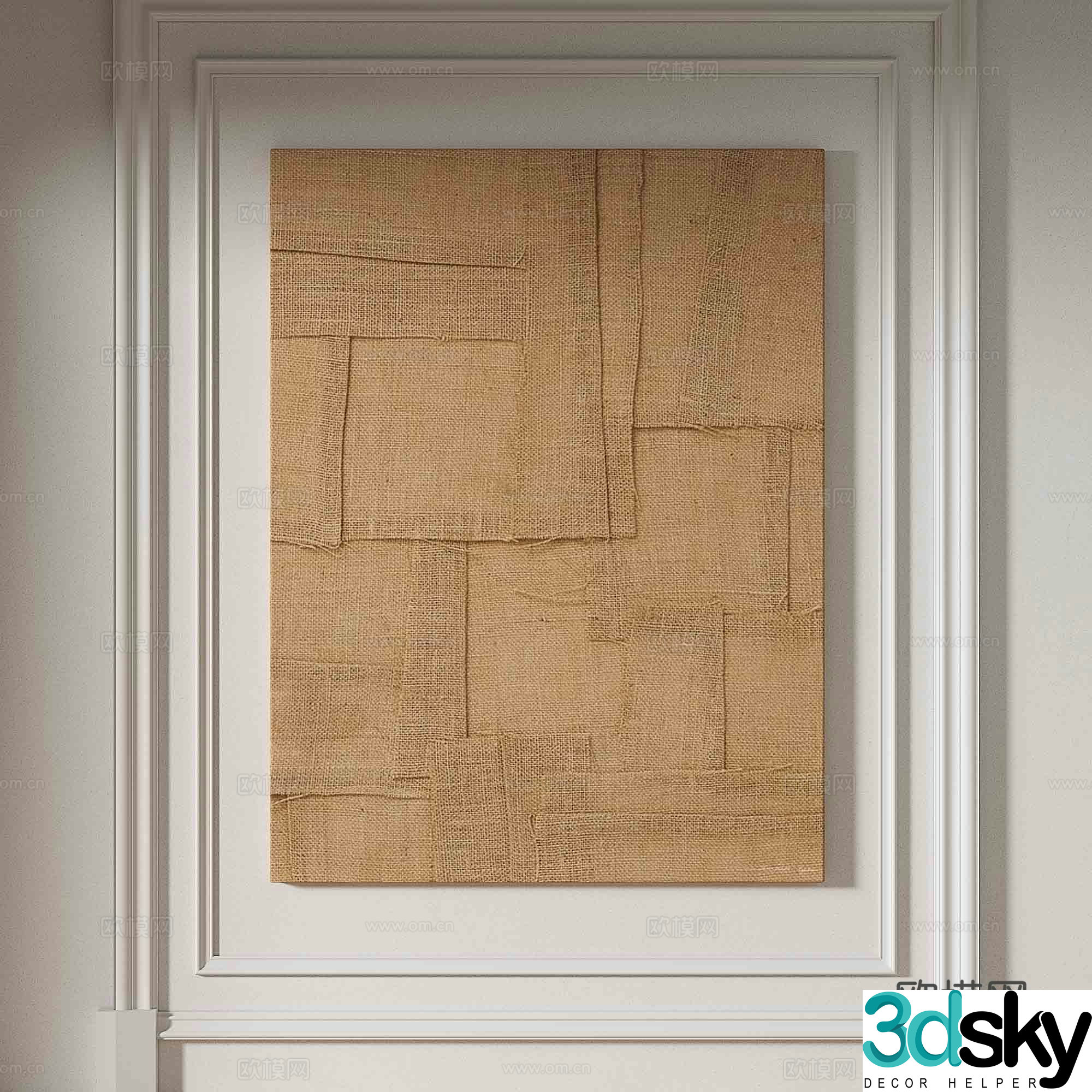 Wabi-sabi texture painting abstract painting solid color decorative painting 3d model