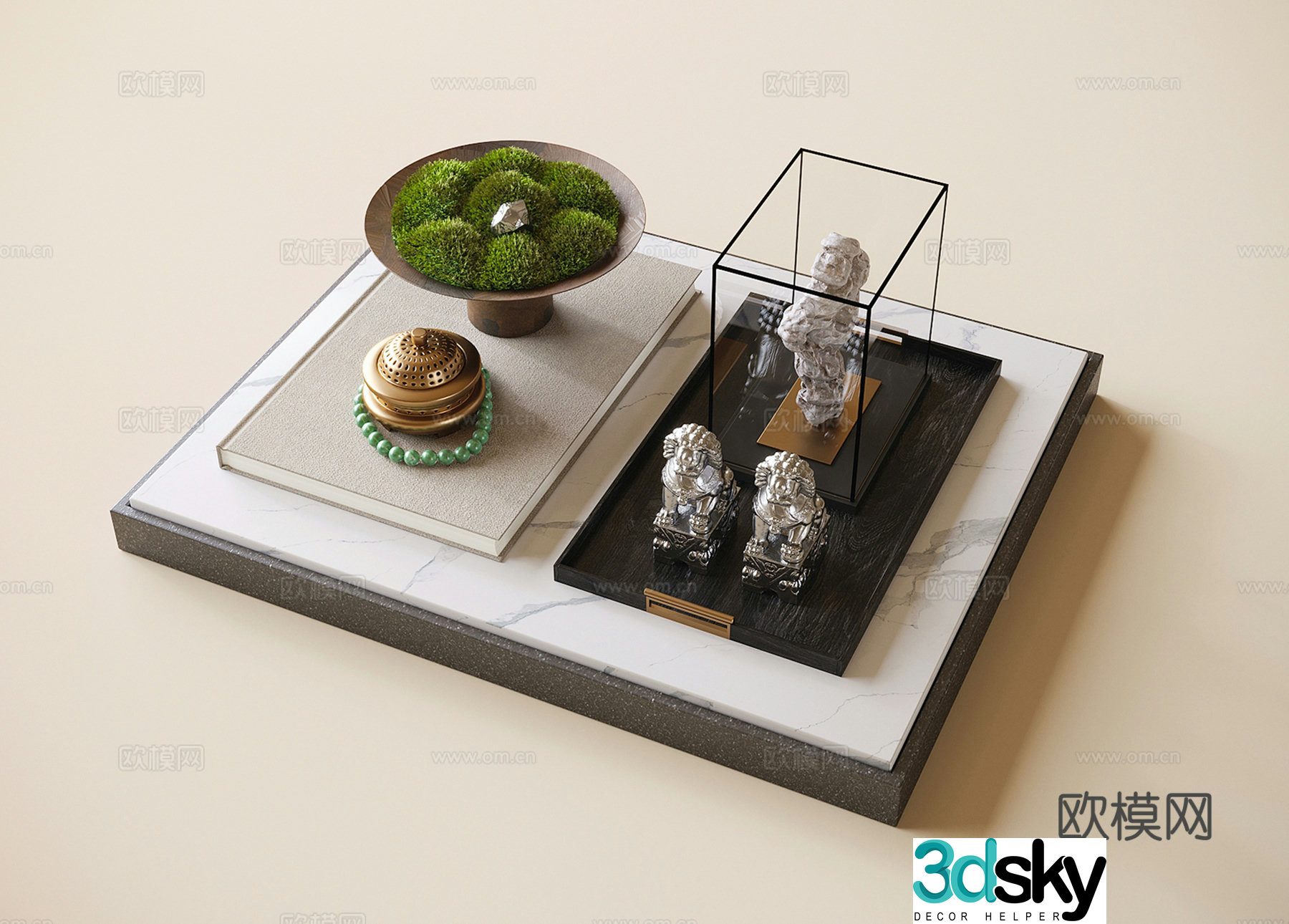 New Chinese style ornaments handicrafts potted plants 3D model