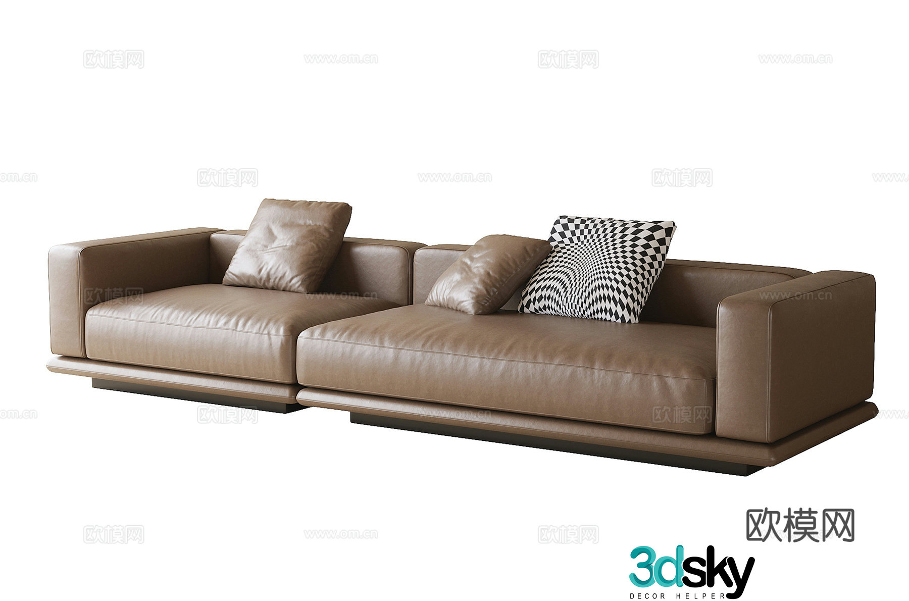 Modern office sofa leather sofa 3d model