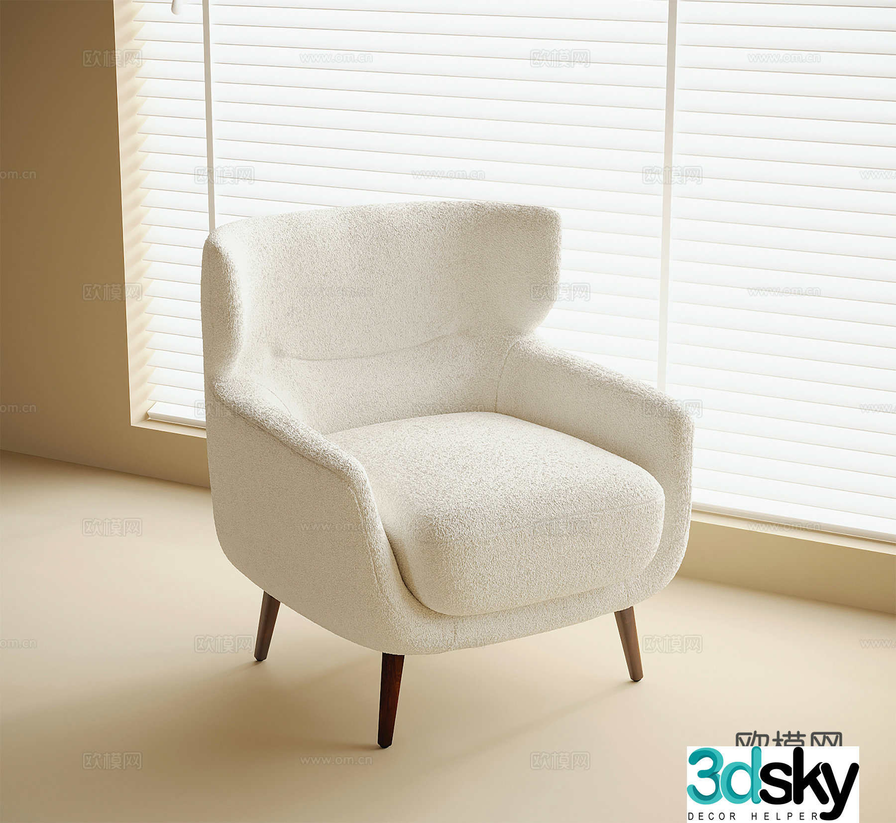 French single sofa 3d model