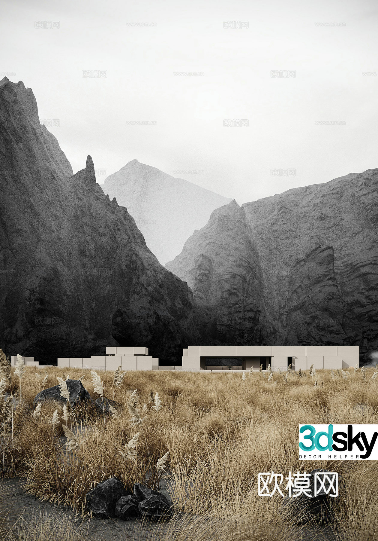 Modern villa exterior 3d model