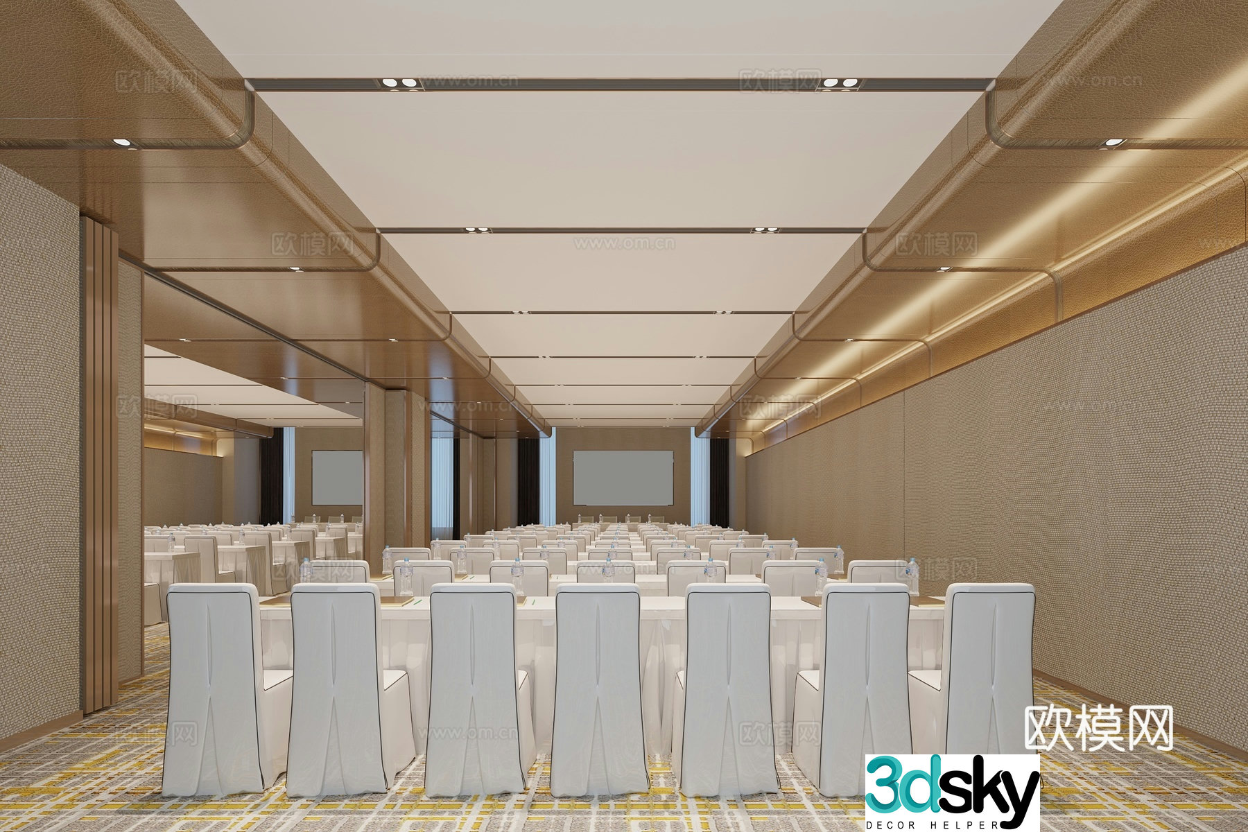 Modern hotel conference room lecture hall 3d model