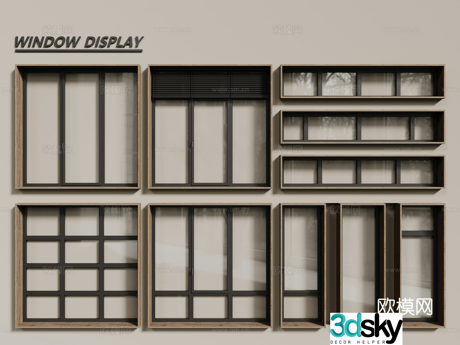 Modern windows casement windows floor-to-ceiling windows sliding windows 3d model