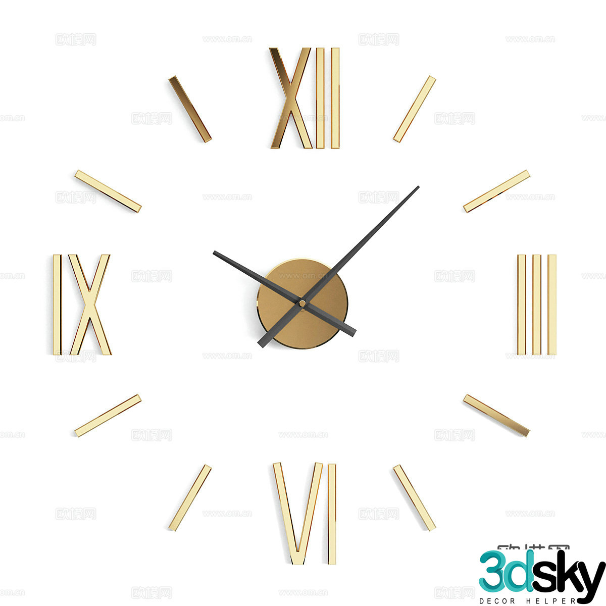 Modern minimalist clock wall clock 3d model