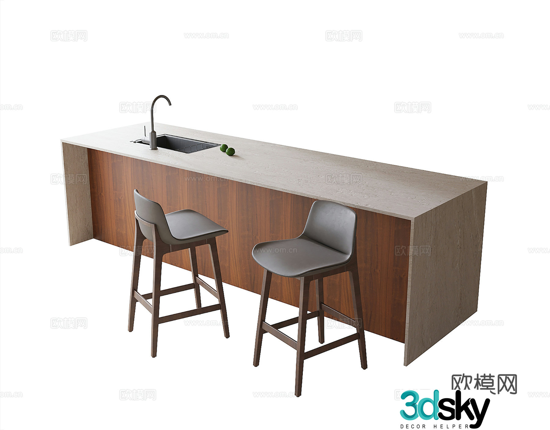 Medieval style bar bar chairs kitchen bar 3D model
