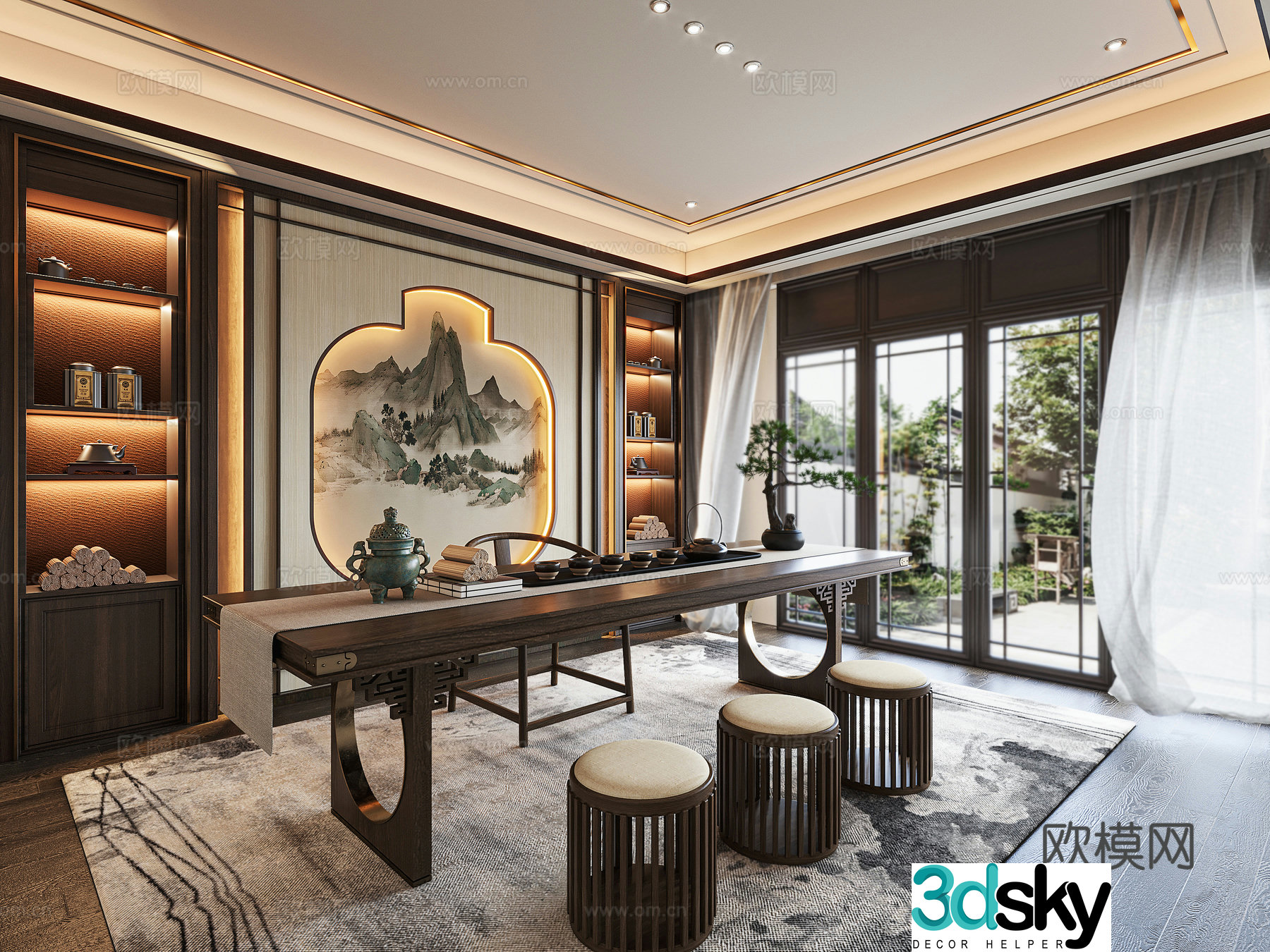 New Chinese tea room 3D model