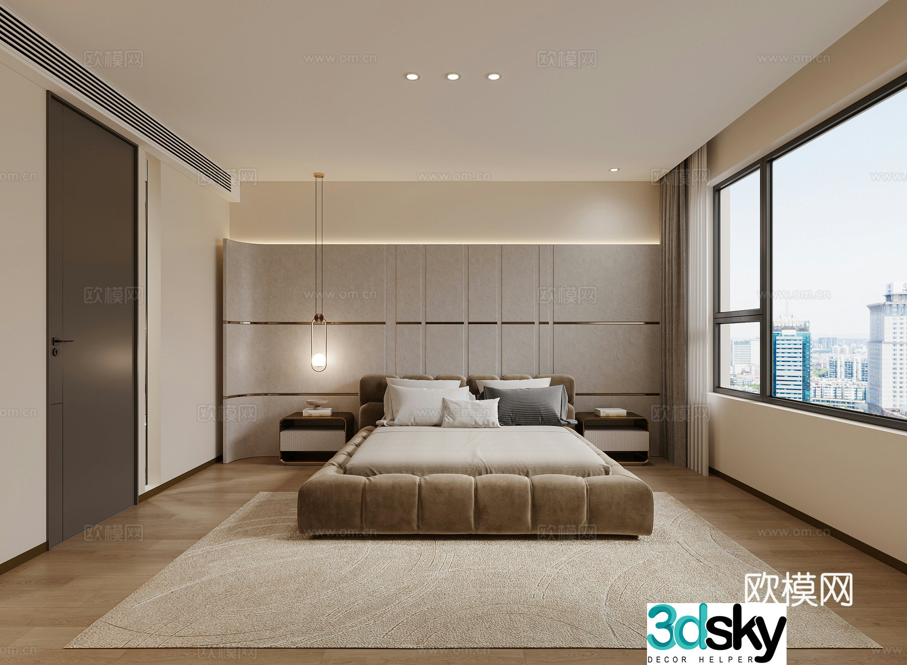 Modern bedroom master bedroom 3d model