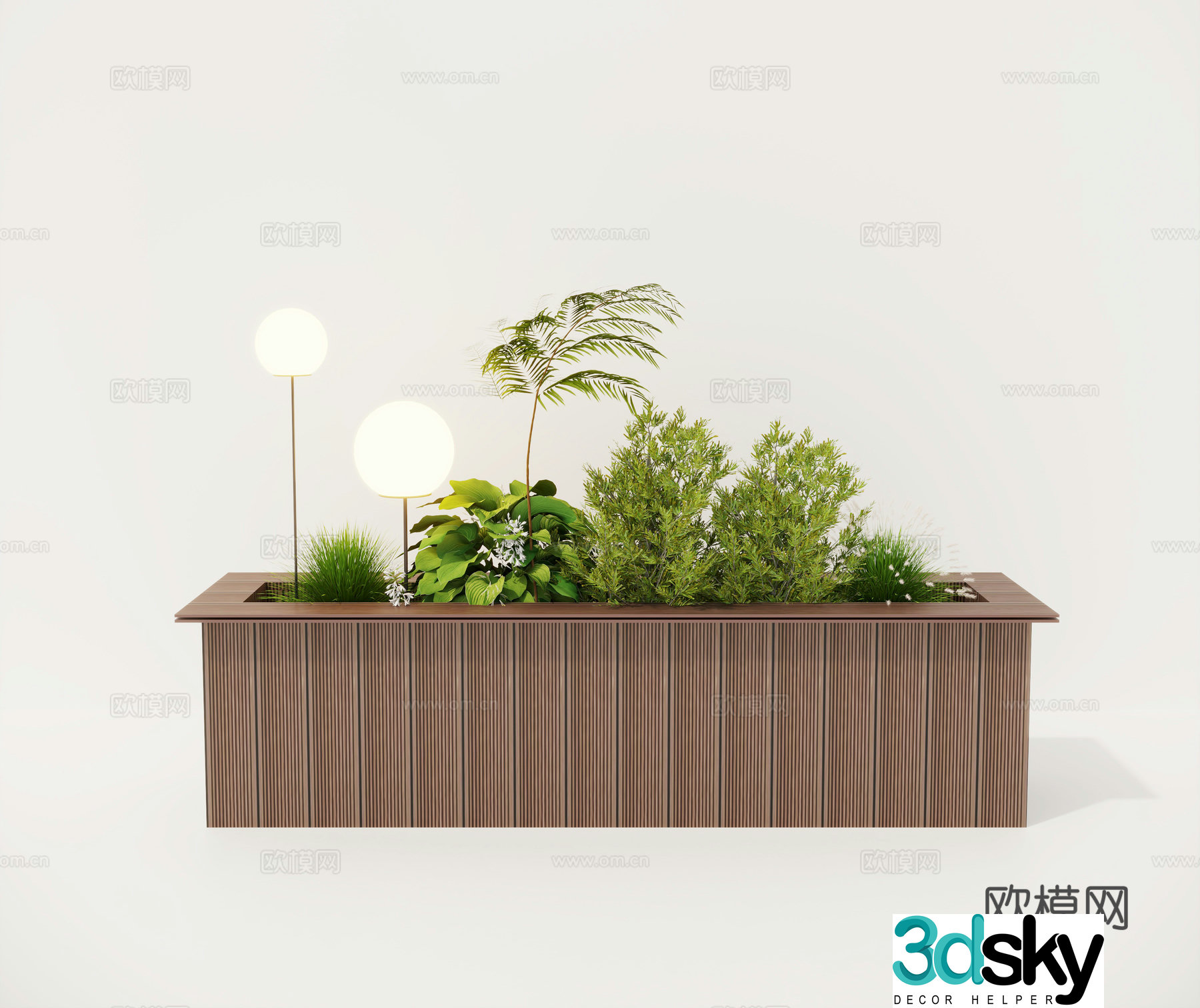 Landscape Plants Flower Box Outdoor Plants 3d Model