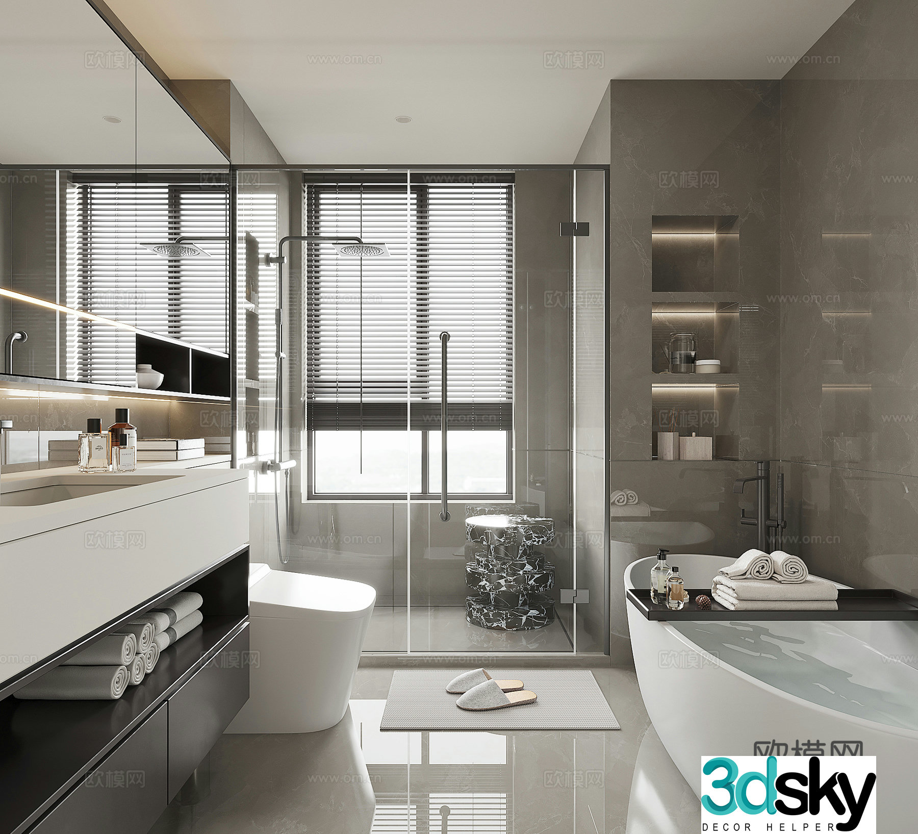 Modern bathroom bathroom 3d model