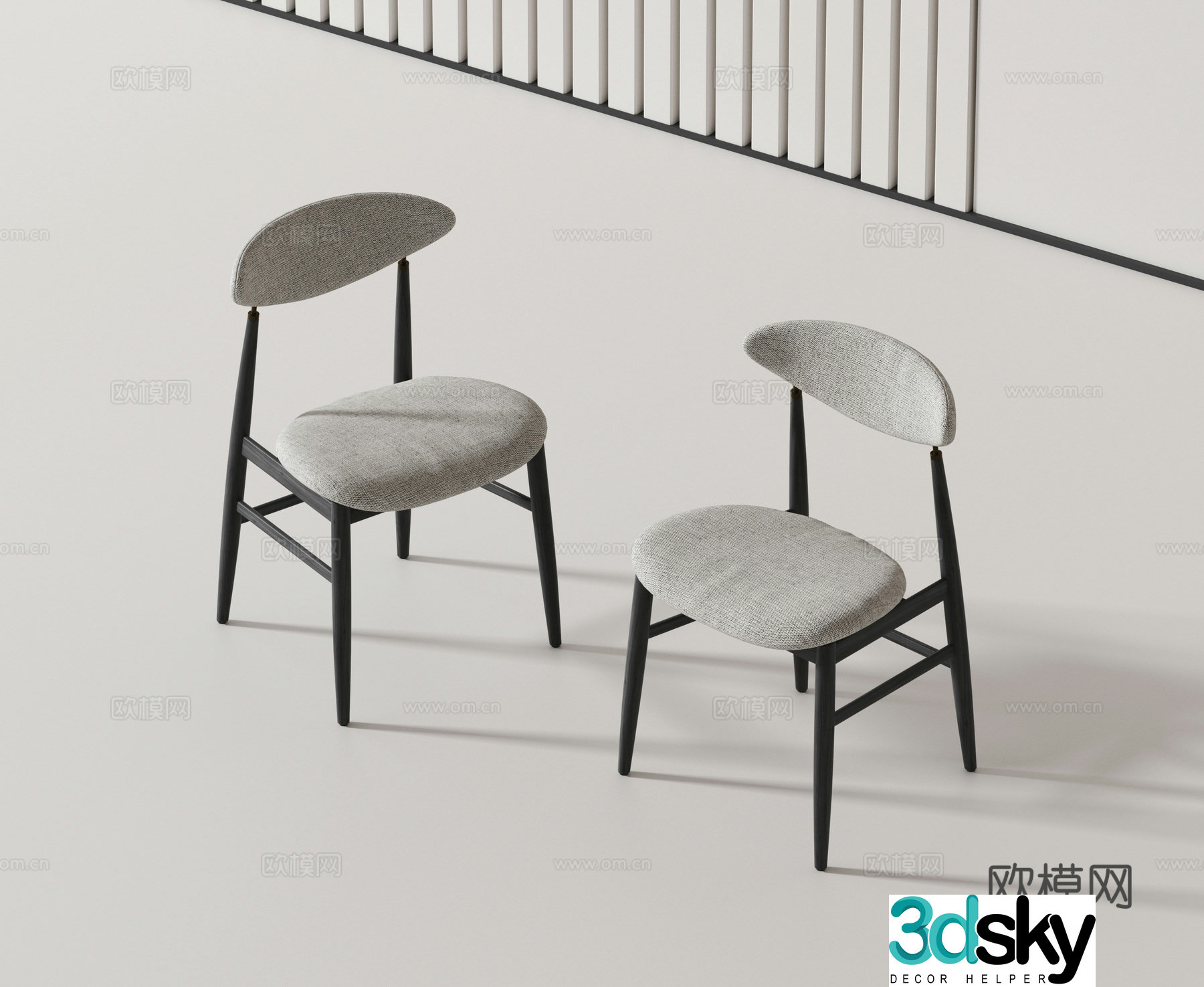 Modern single chair dining chair 3d model