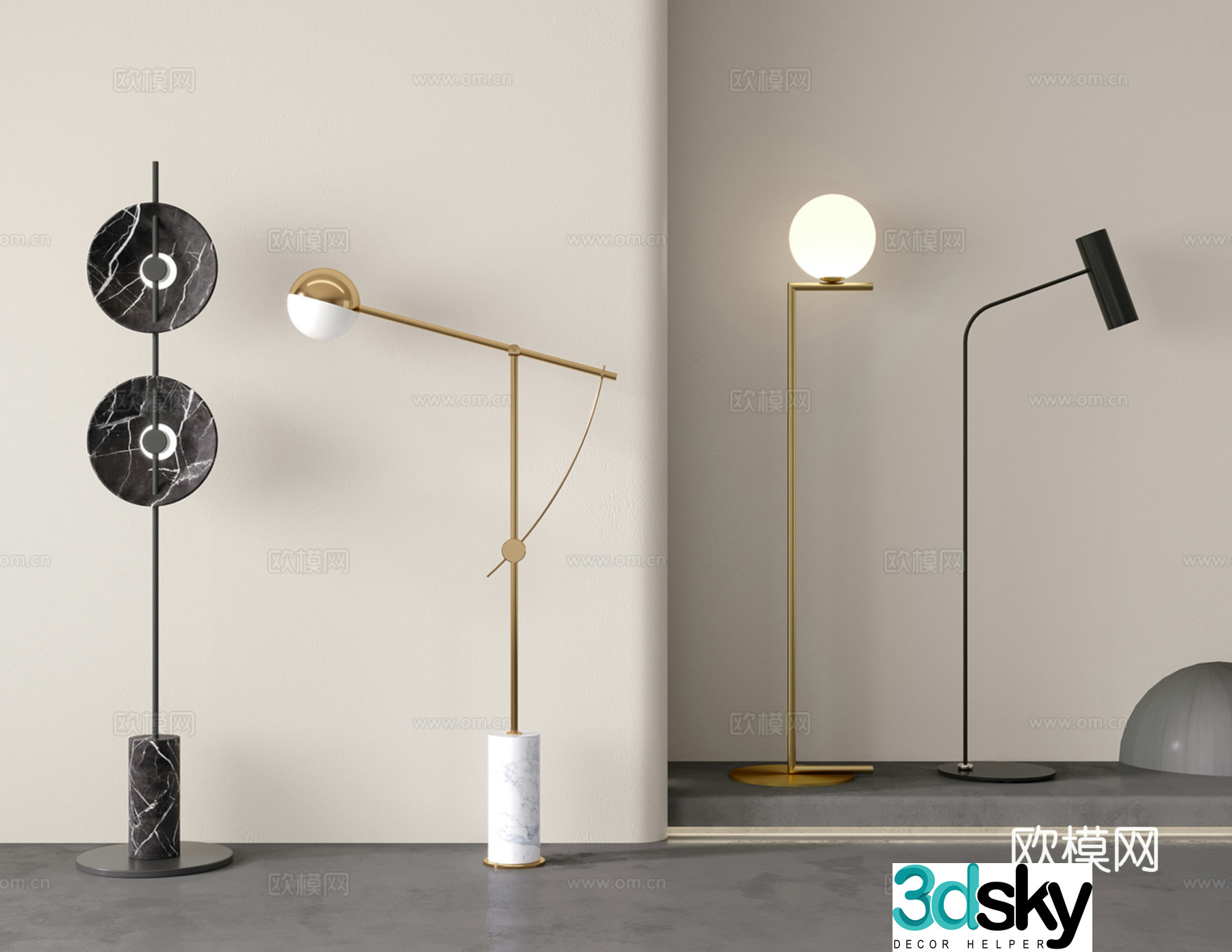 Modern floor lamp 3d model