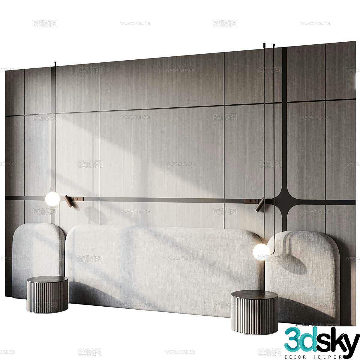 Bedside background wall 3d model