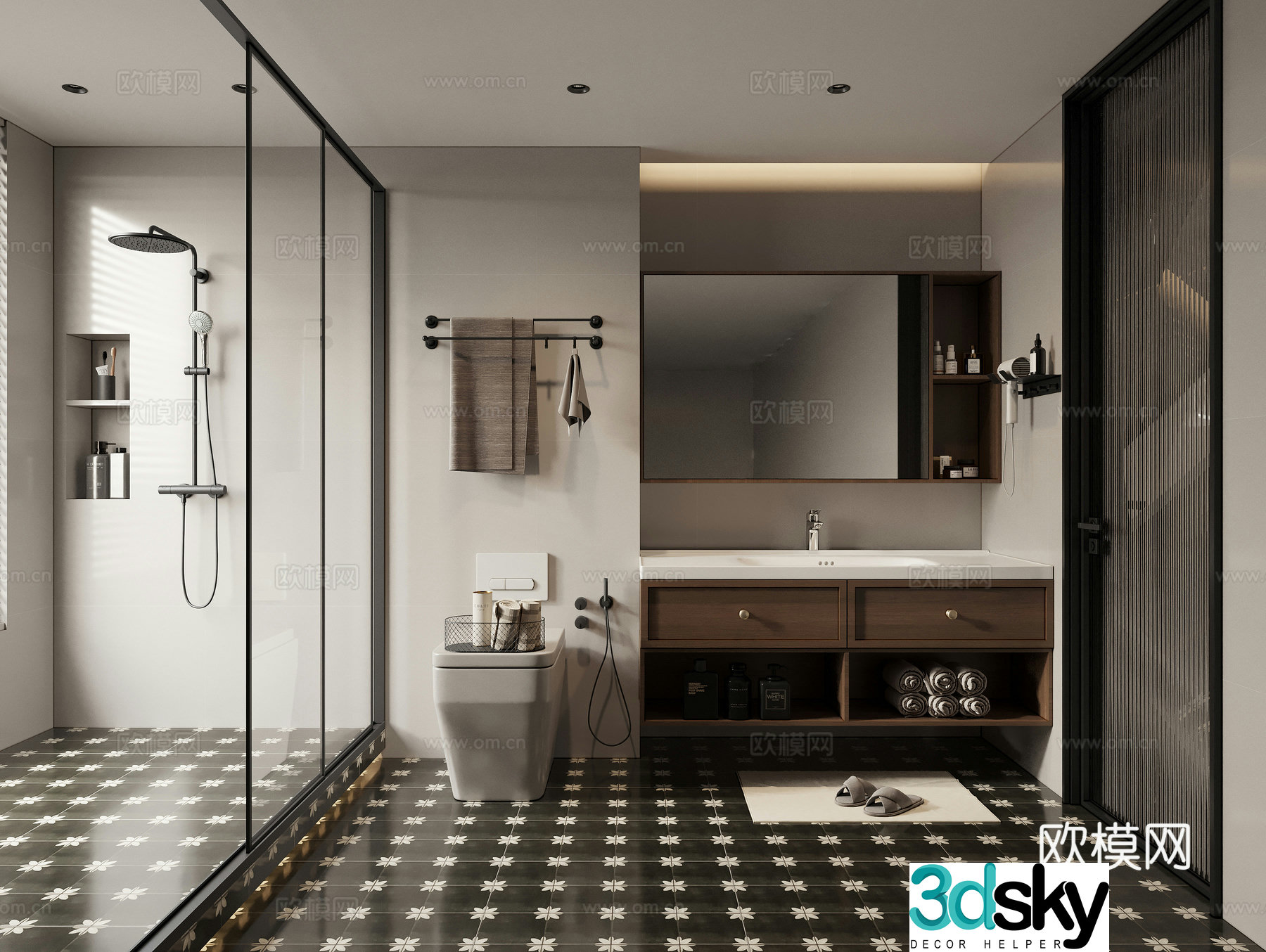 French bathroom bathroom 3d model