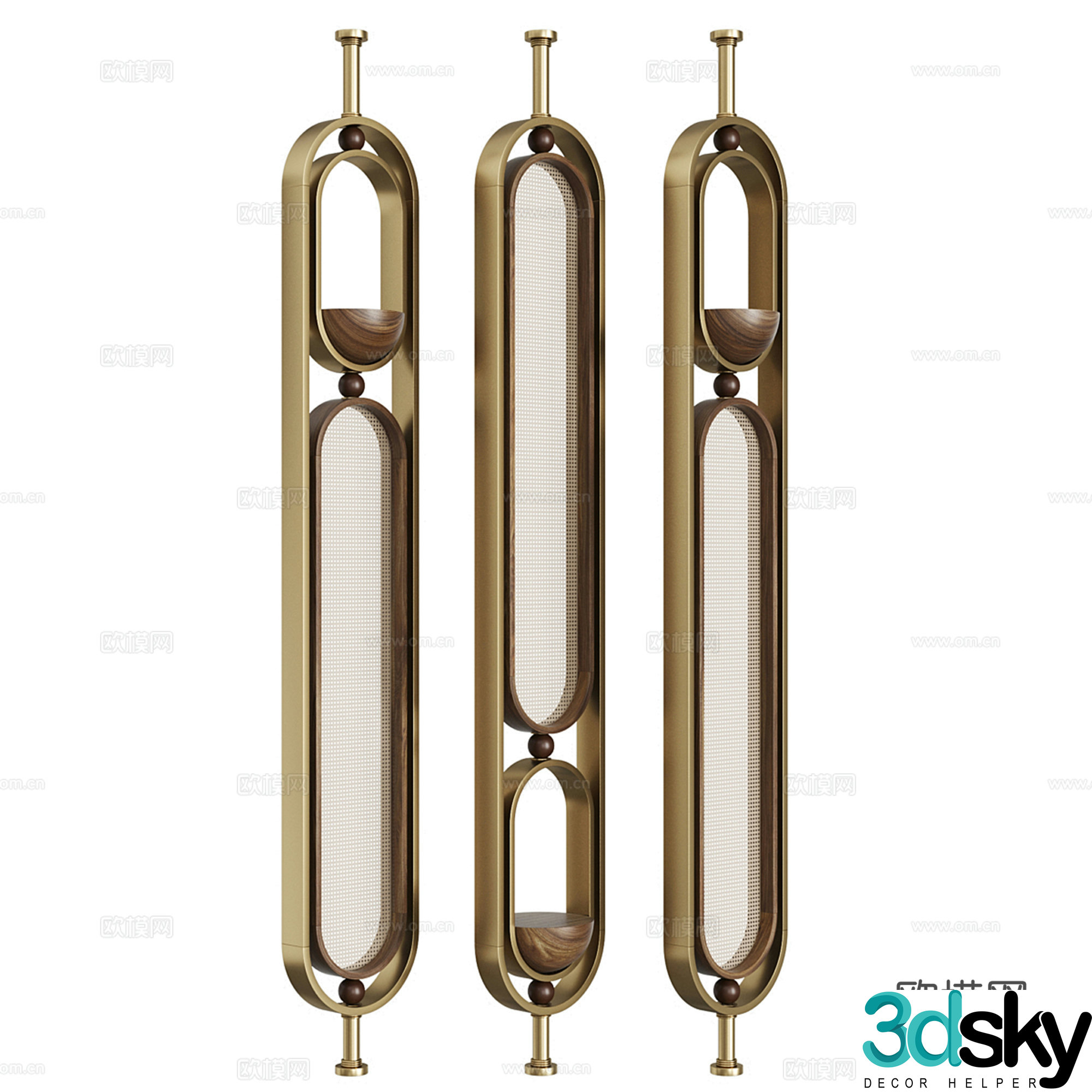 Light luxury hollow partition 3D model