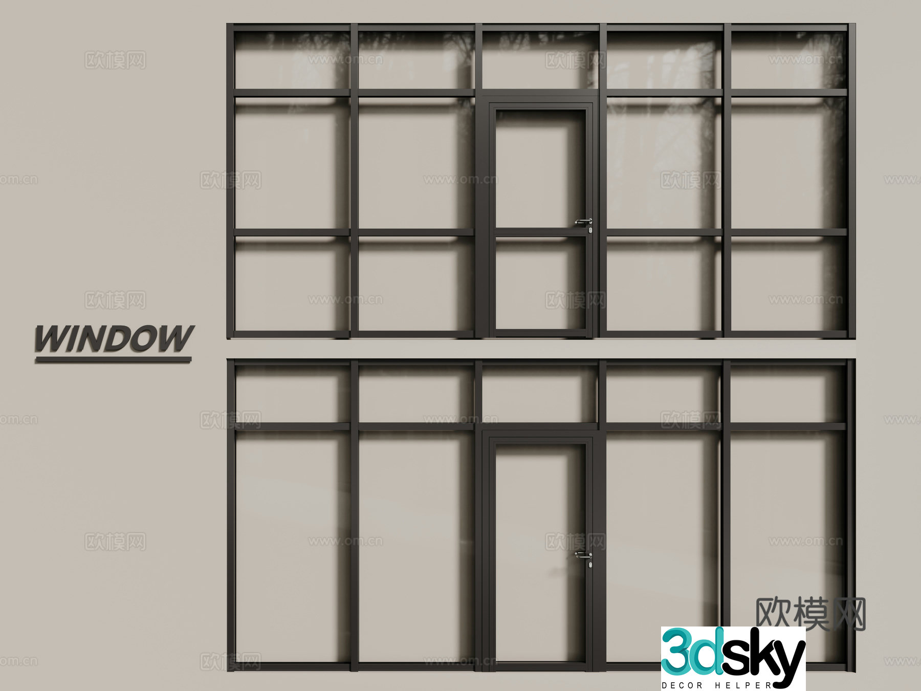 Modern windows casement windows floor-to-ceiling windows sliding windows 3d model