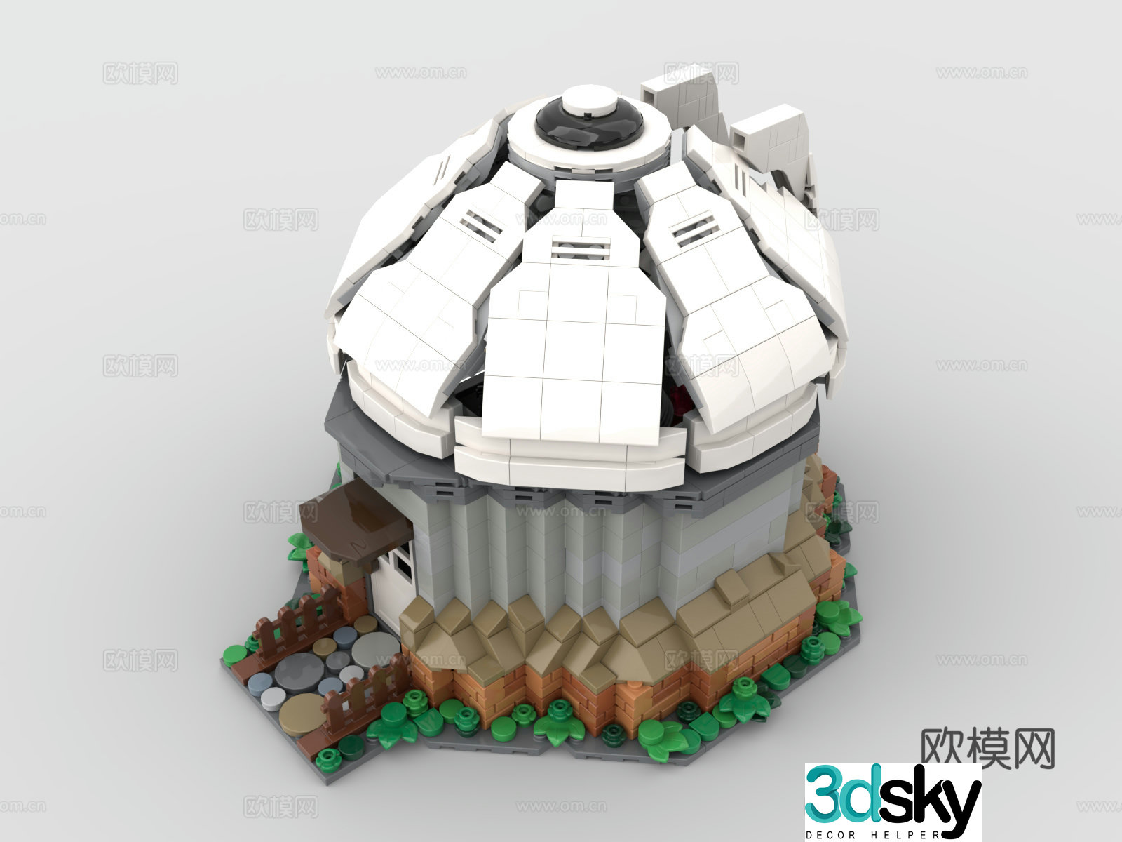 Lego LEGO observatory space telescope building block toy 3d model