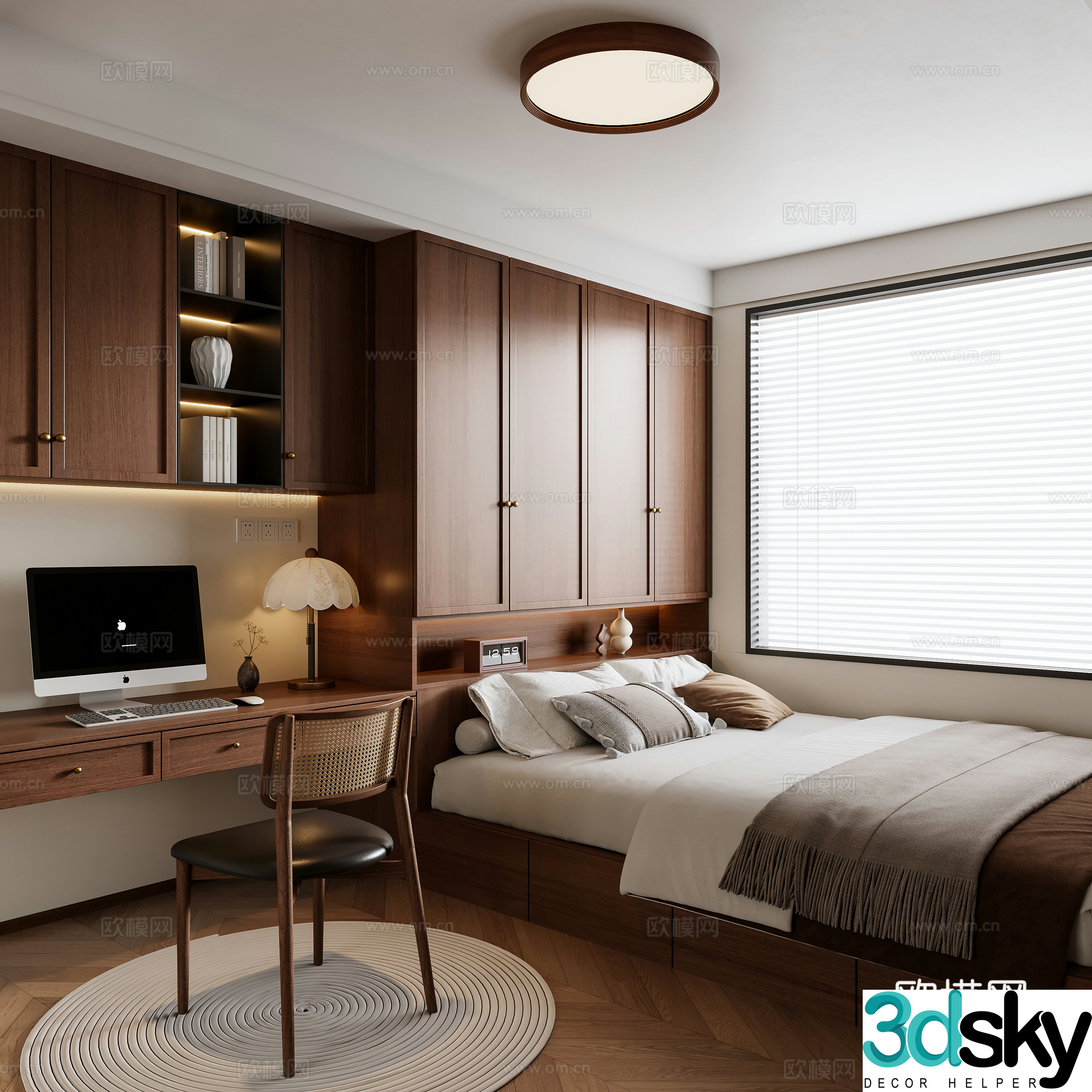 Medieval style tatami bedroom 3d model
