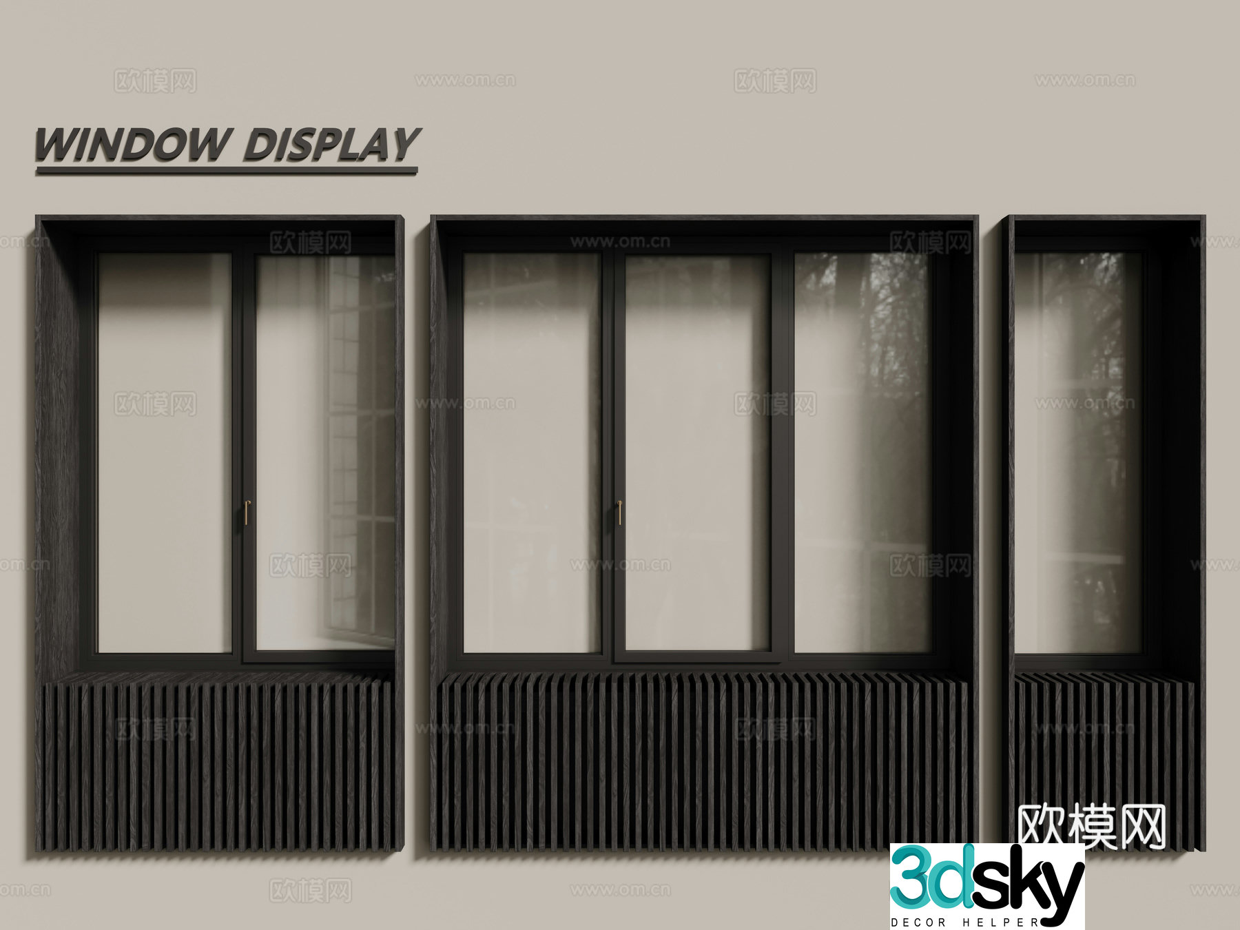 Modern windows casement windows floor-to-ceiling windows sliding windows 3d model
