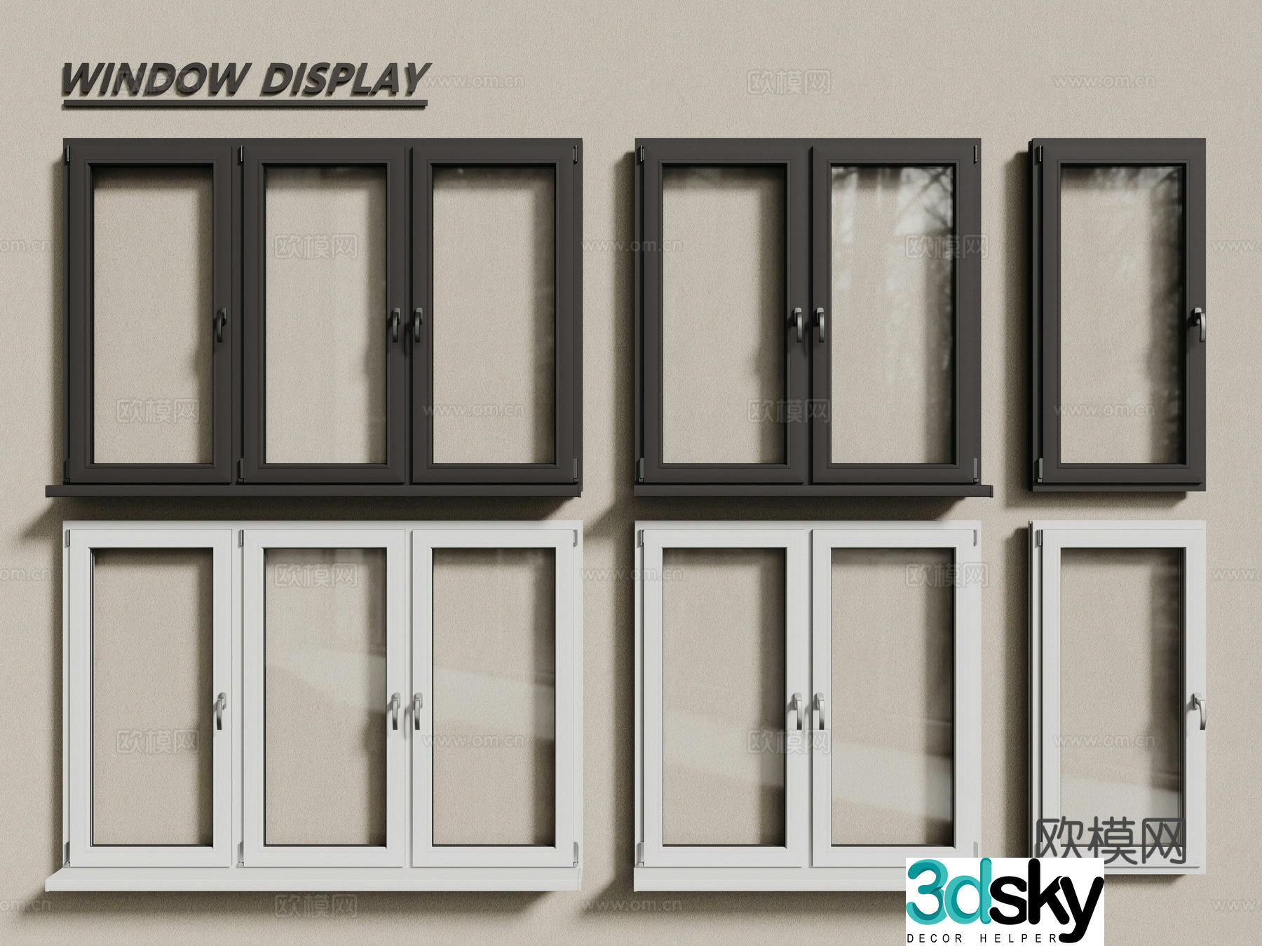 Modern windows aluminum alloy windows casement windows floor-to-ceiling windows sliding windows 3d model