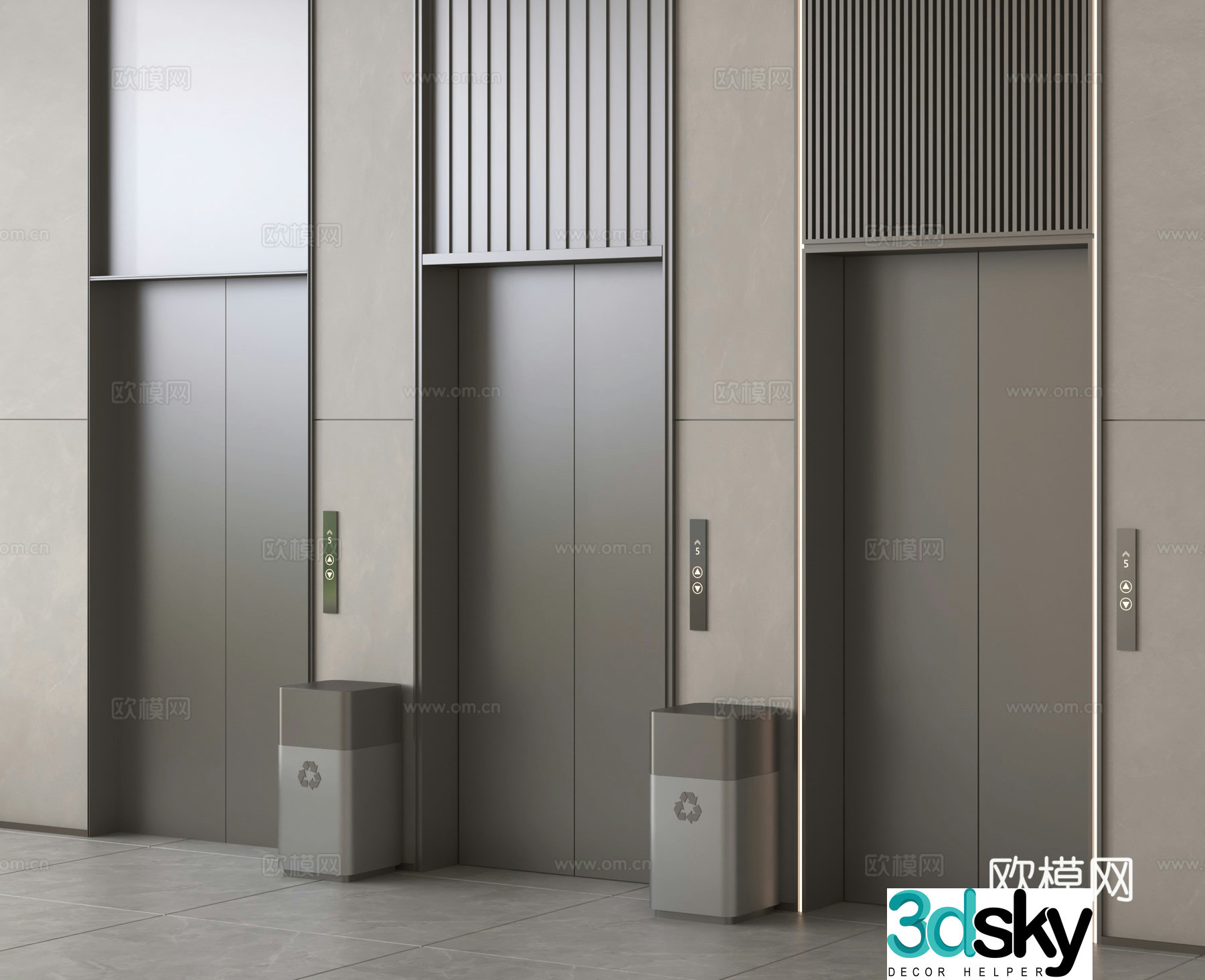 Elevator Lift Trash Can 3d model