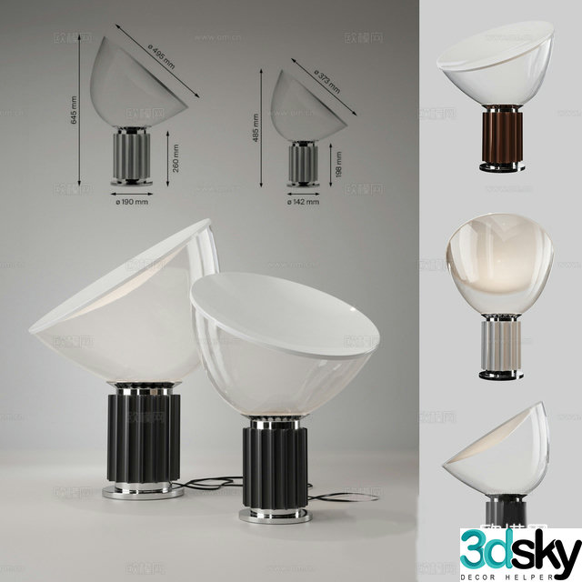Glass table lamp 3d model