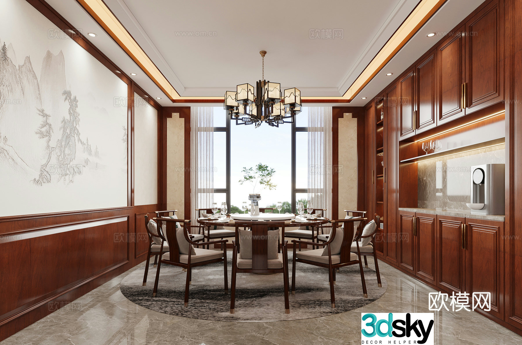 New Chinese restaurant 3d model