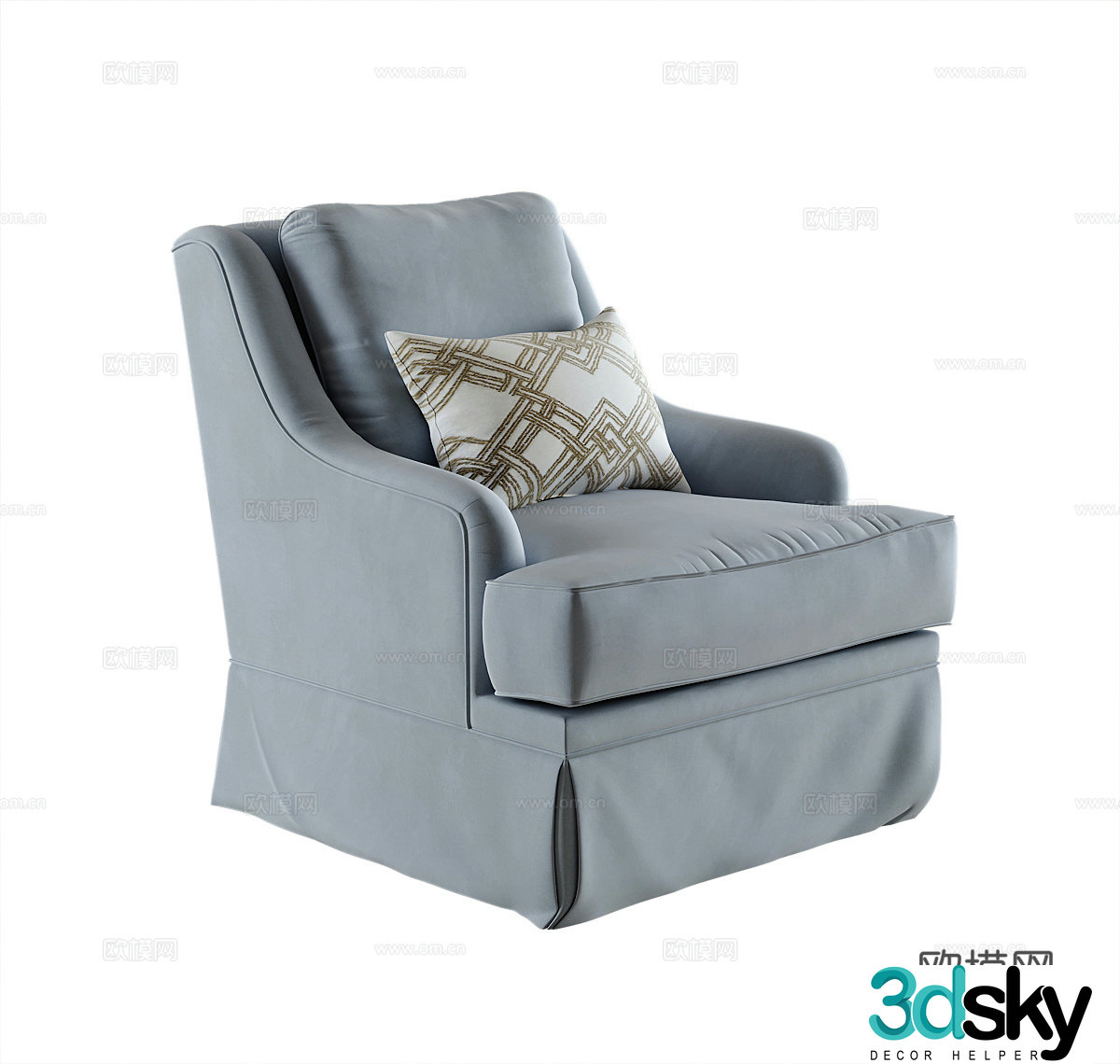 American single sofa 3d model