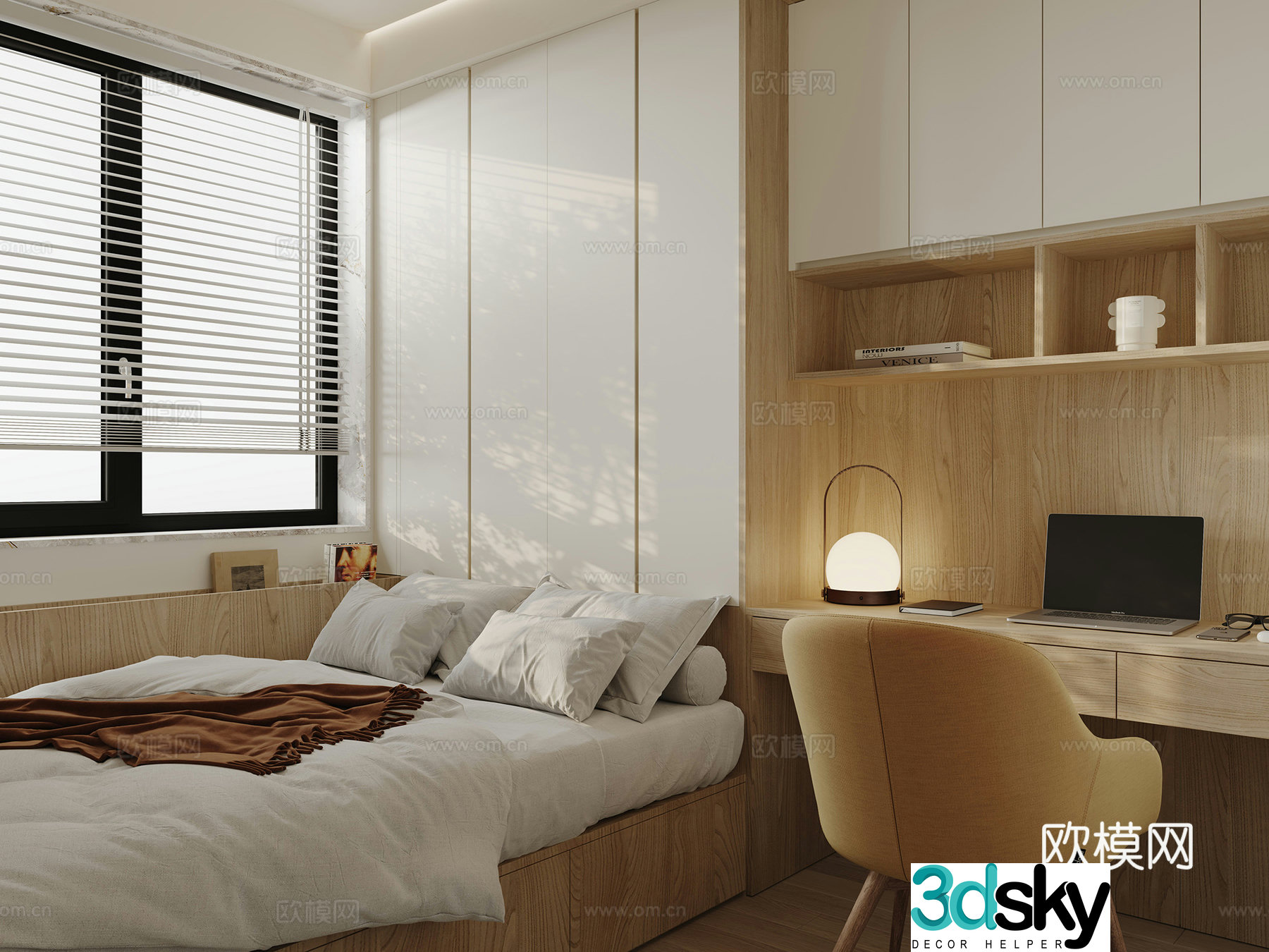 Modern tatami bedroom 3d model