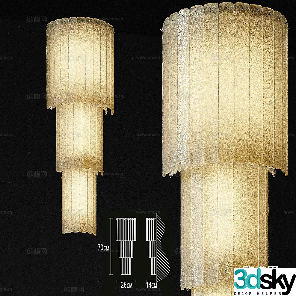 New Chinese style wall lamp 3d model