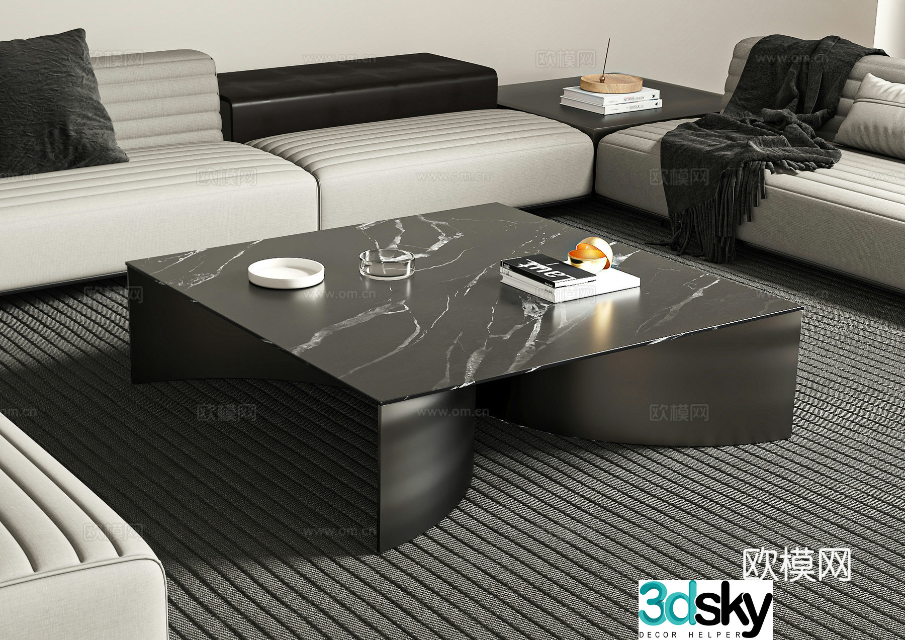 Modern marble coffee table 3d model