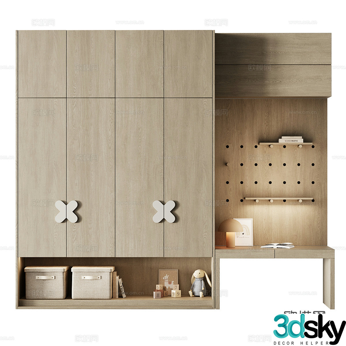 Modern children’s wardrobe 3d model