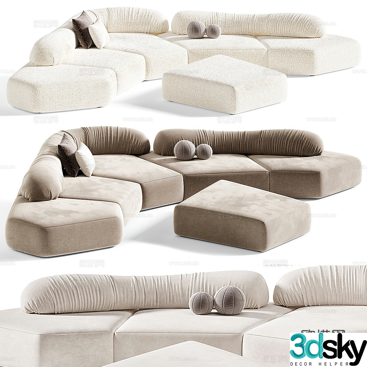 Edra special shaped sofa curved sofa 3d model