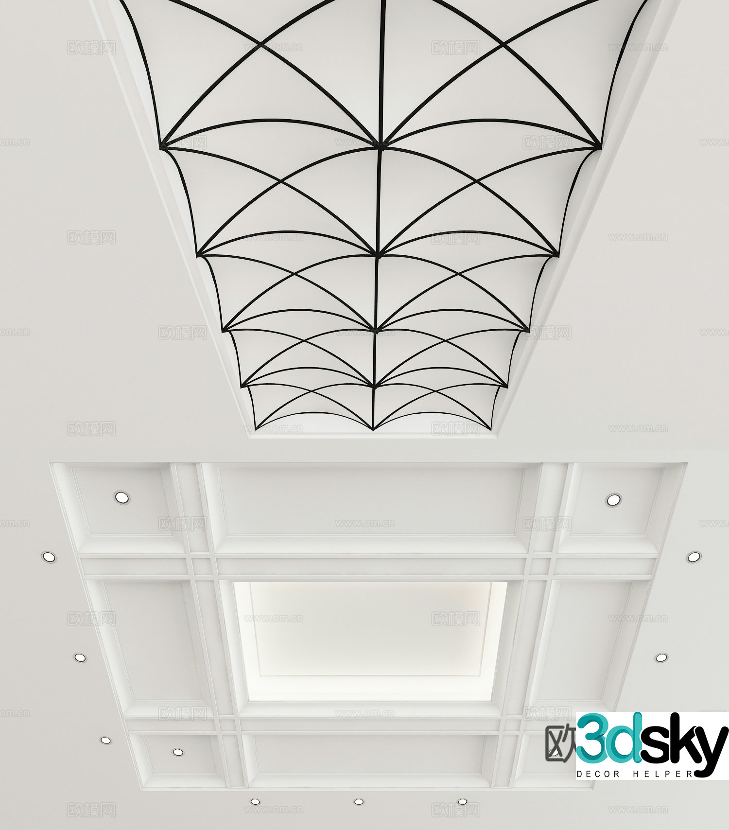 Modern style ceiling 3D model