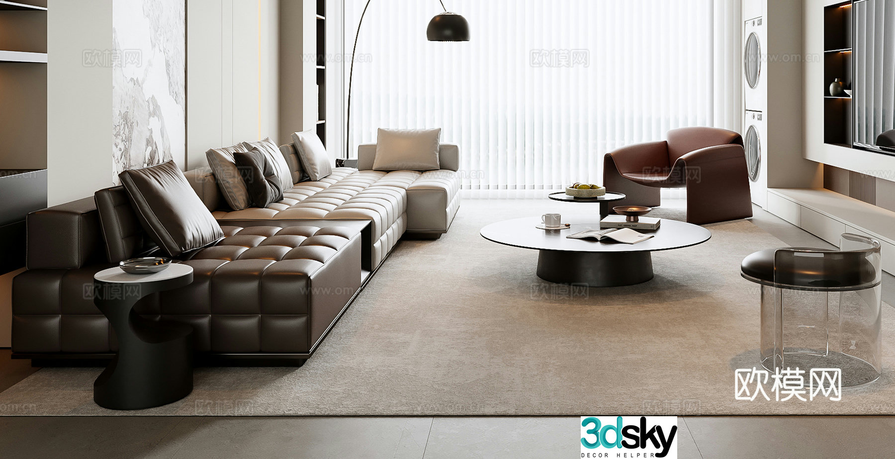 Italian sectional sofa 3d model
