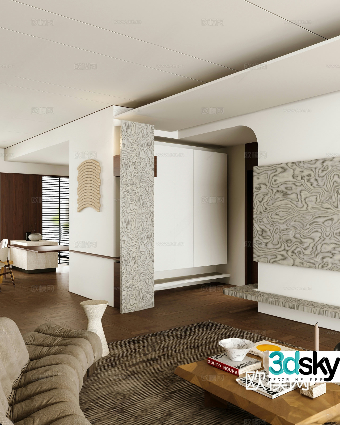 Modern entrance entrance hall cantilevered aisle 3D model