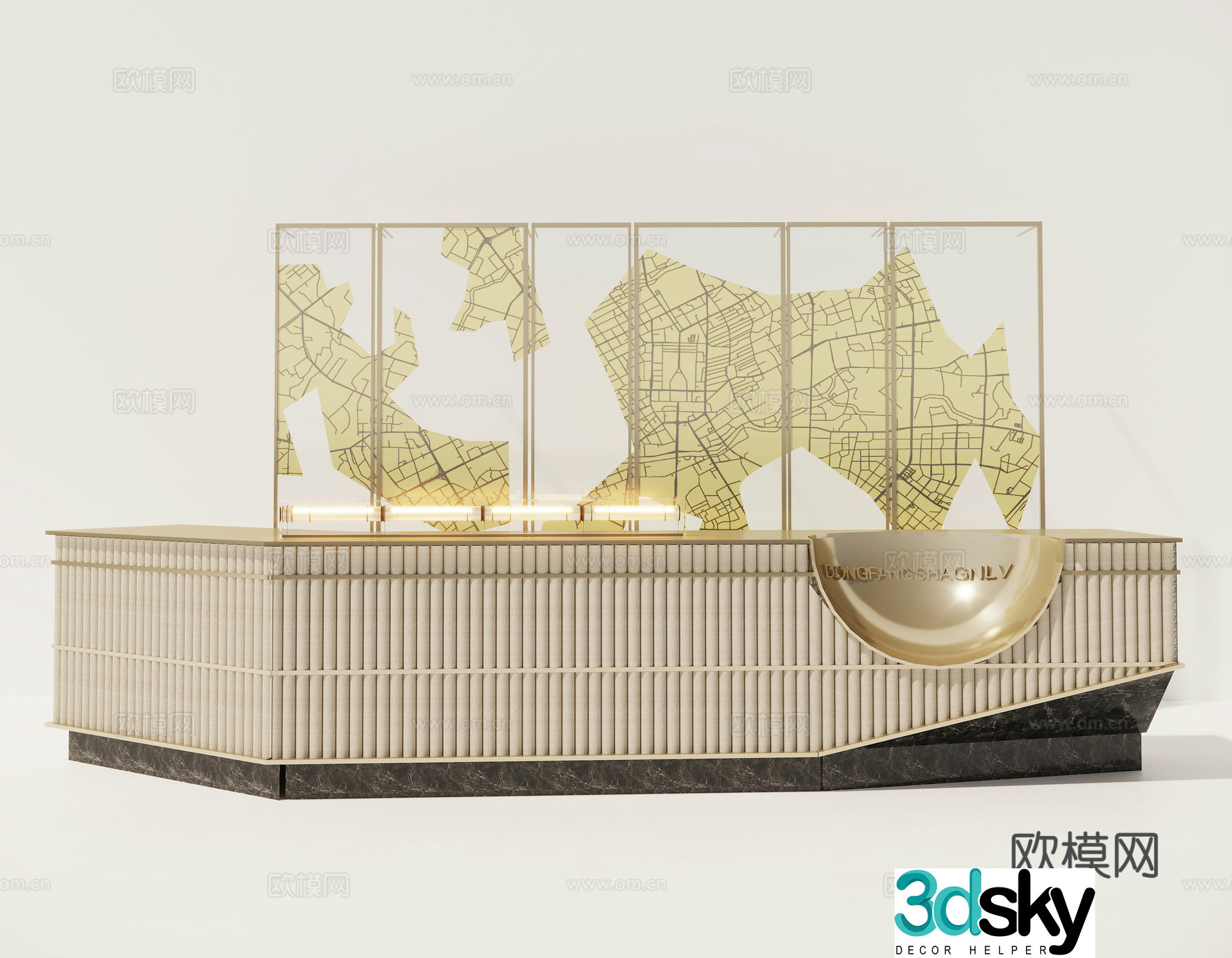 Front desk cashier reception desk 3d model