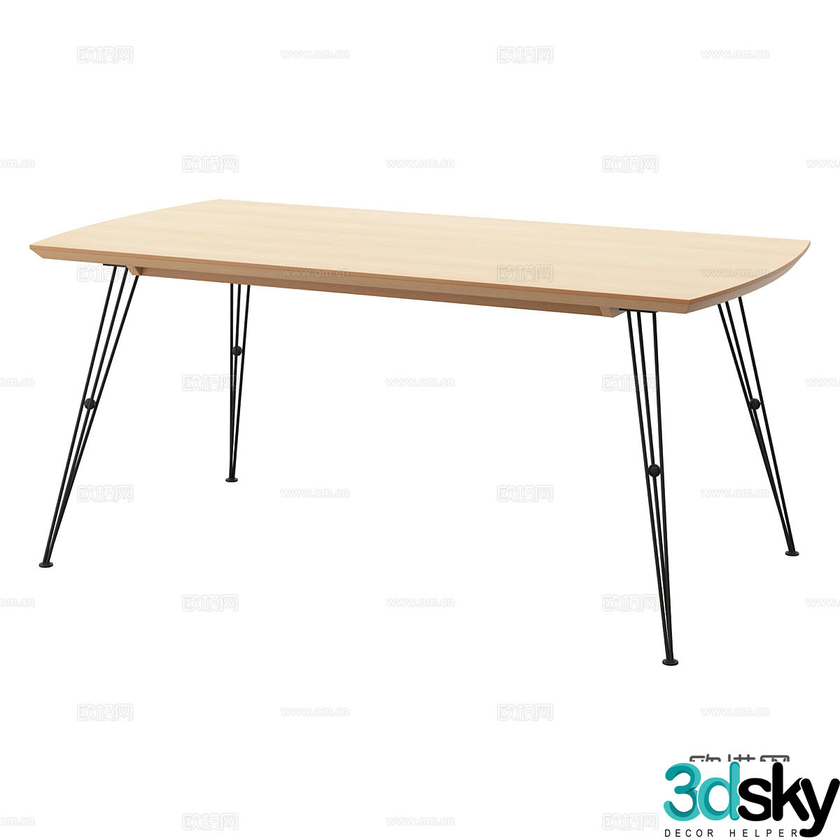 Nordic simple dining table dining table 3d model